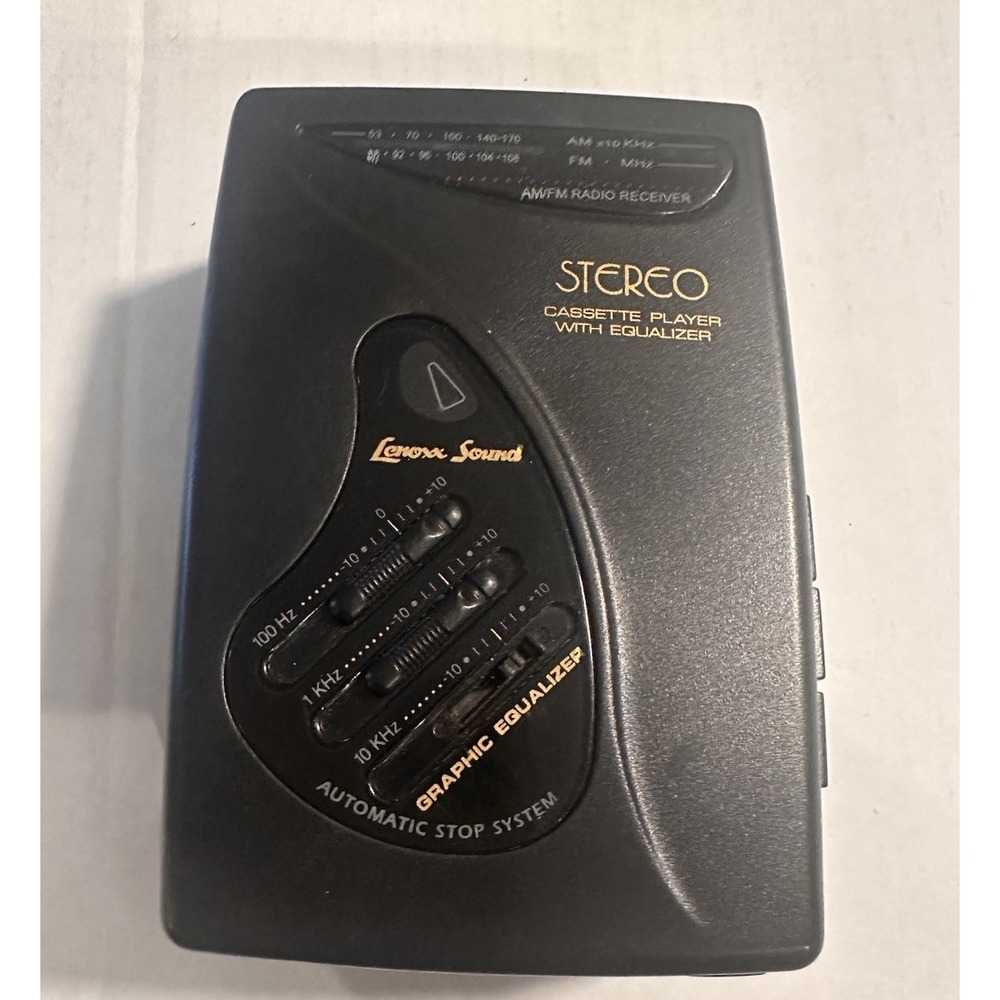 Vintage Cassette Player Lenoxx Sound Stereo Cassette Player Model 929 AM/FM
